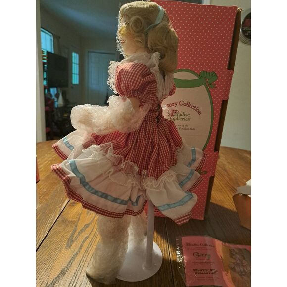 Paradise Galleries Jenny Musical Porcelain Doll Patricia Rose 16" Country Girl - Picture 6 of 10